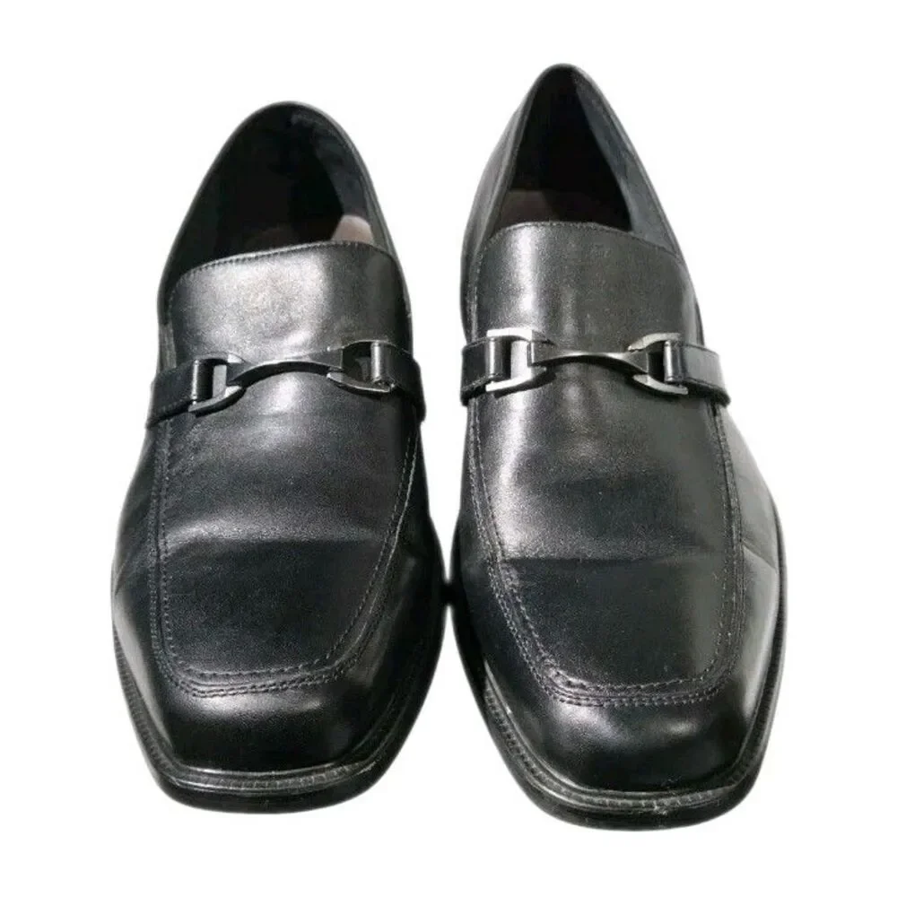 Bostonian Flexlite men's black leather bit loafers-15M